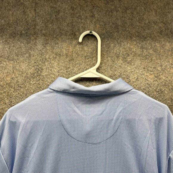 Jack Nicklaus Polo Shirt Mens XL Light Blue Check Golf Performance Short Sleeve - Picture 3 of 10